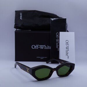 Off-White OERI144 HILO 6055 Cat Eye Sunglasses – Havana/Green